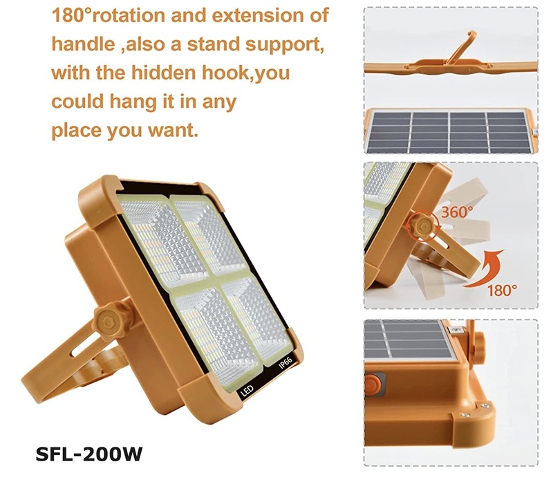 Solar Rechargeable Work Light for Indoor or Outdoor Emergency Activities