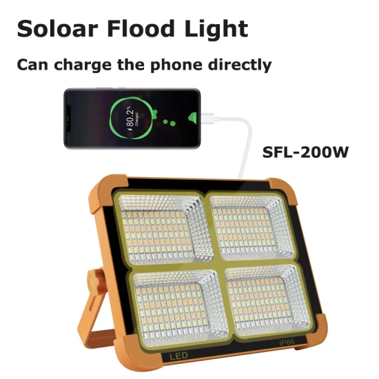 Luz de trabajo solar recargable para actividades de emergencia en interiores o exteriores