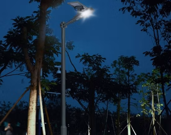 Fabricante Solar Powered All in One 30W 50W 80W LED Impermeable Exterior Farola solar integrada con panel solar